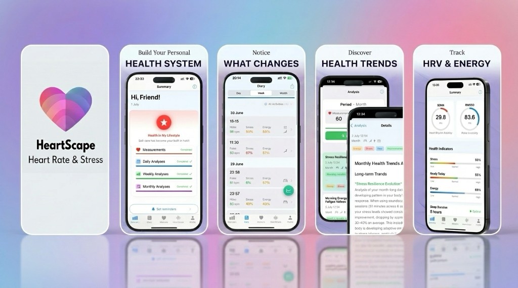 HeartScape — heart rate, stress, HRV tracking and health trends on iPhone