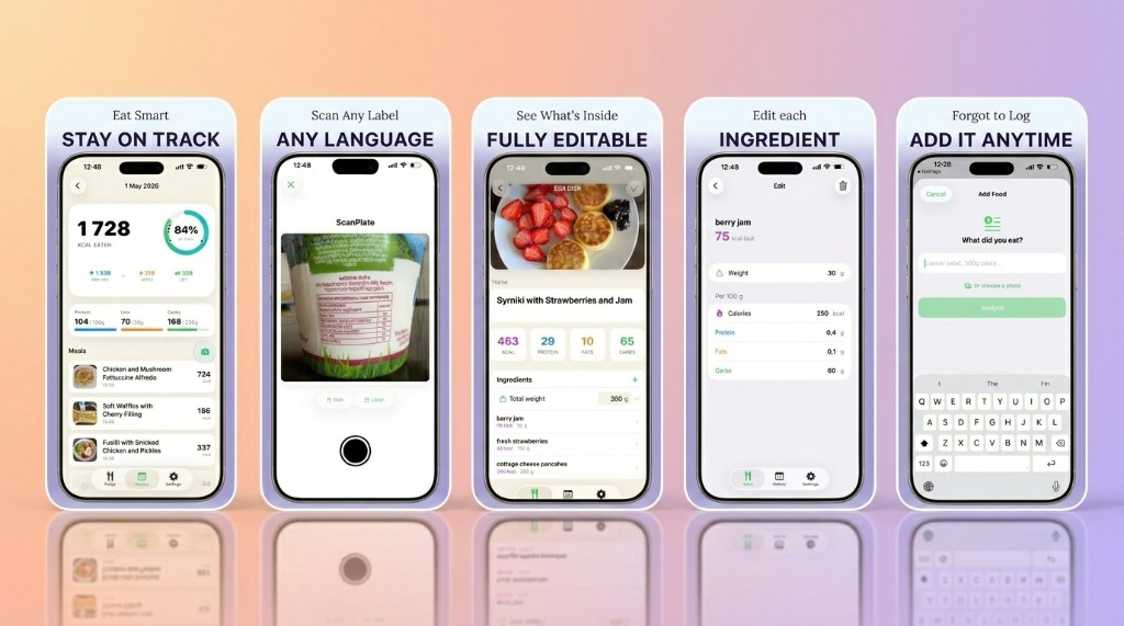 ScanPlate — AI food scanner, calorie counter, and nutrition tracking on iPhone